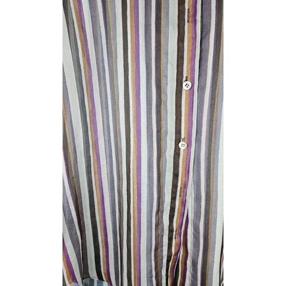Zara Women's Sheer Striped Button-Up Collared Shirt Size Large - Picture 3 of 8